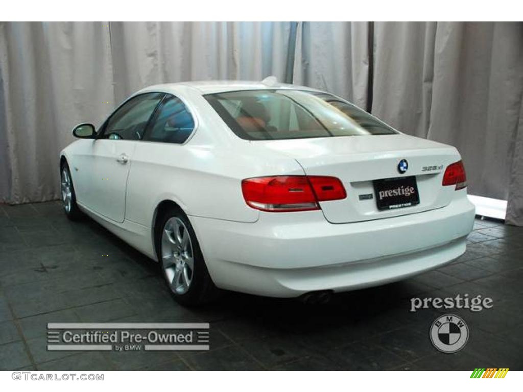 2007 3 Series 328xi Coupe - Alpine White / Coral Red/Black photo #4