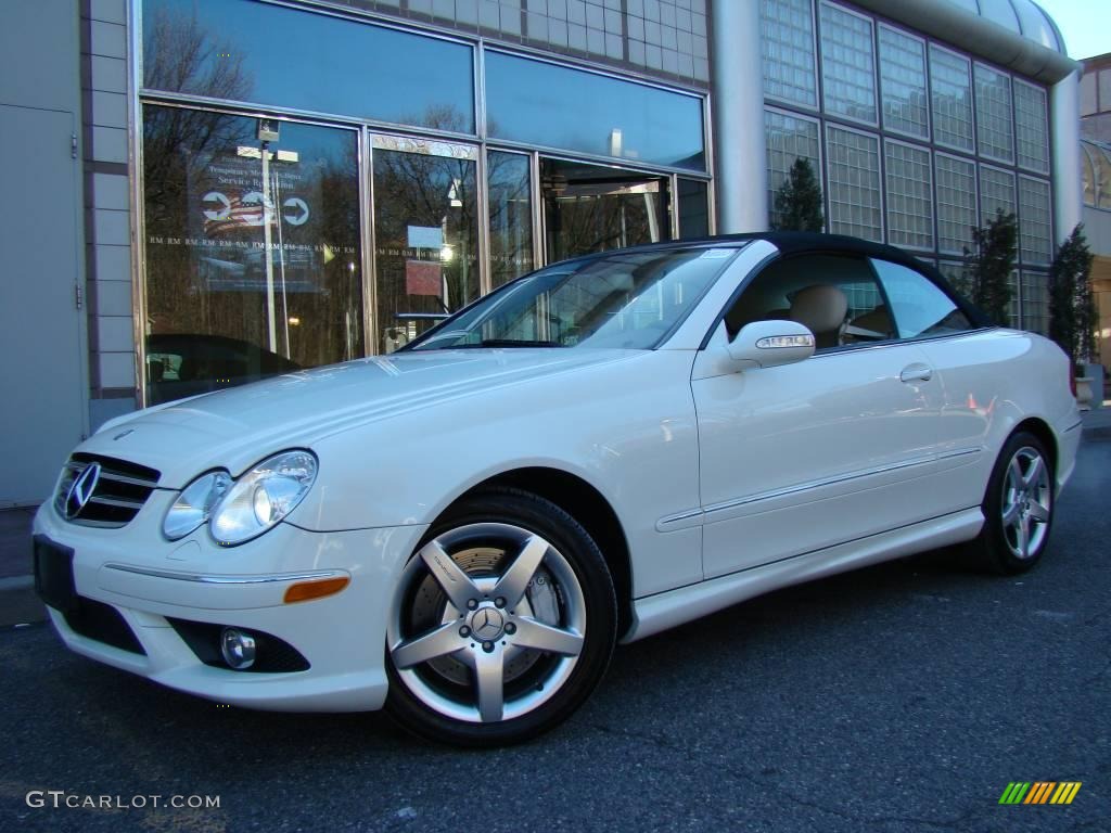 2007 CLK 550 Cabriolet - Arctic White / Stone photo #1