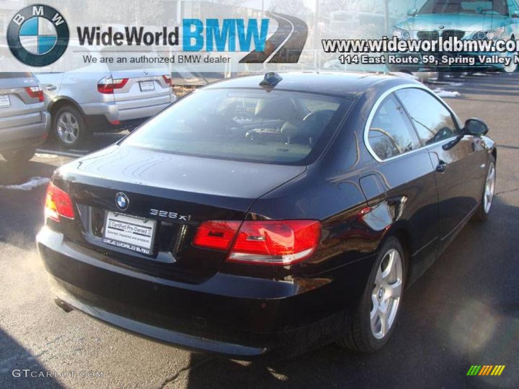 2007 3 Series 328xi Coupe - Jet Black / Black photo #4