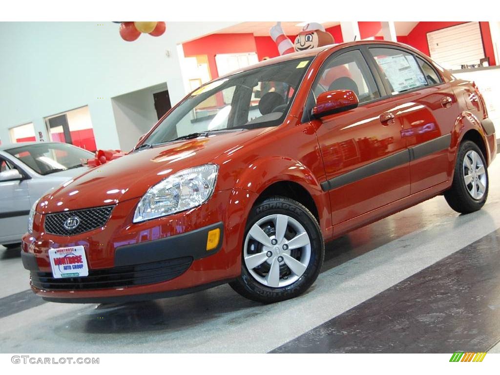 2009 Rio LX Sedan - Tropical Red / Gray photo #1