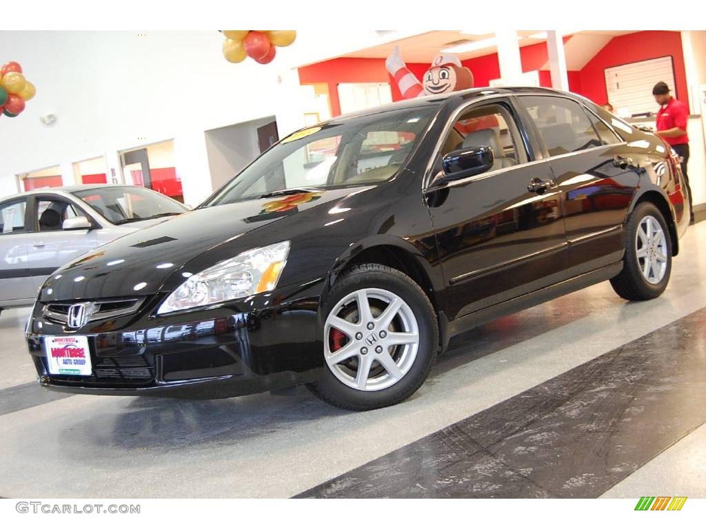 2003 Accord EX V6 Sedan - Nighthawk Black Pearl / Gray photo #1