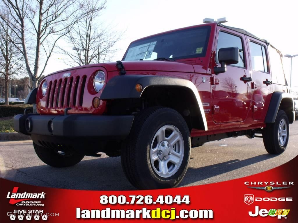 2010 Wrangler Unlimited Sport 4x4 - Flame Red / Dark Slate Gray/Medium Slate Gray photo #1