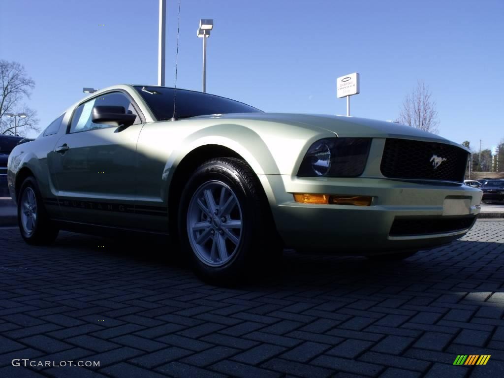 2005 Mustang V6 Deluxe Coupe - Legend Lime Metallic / Dark Charcoal photo #7