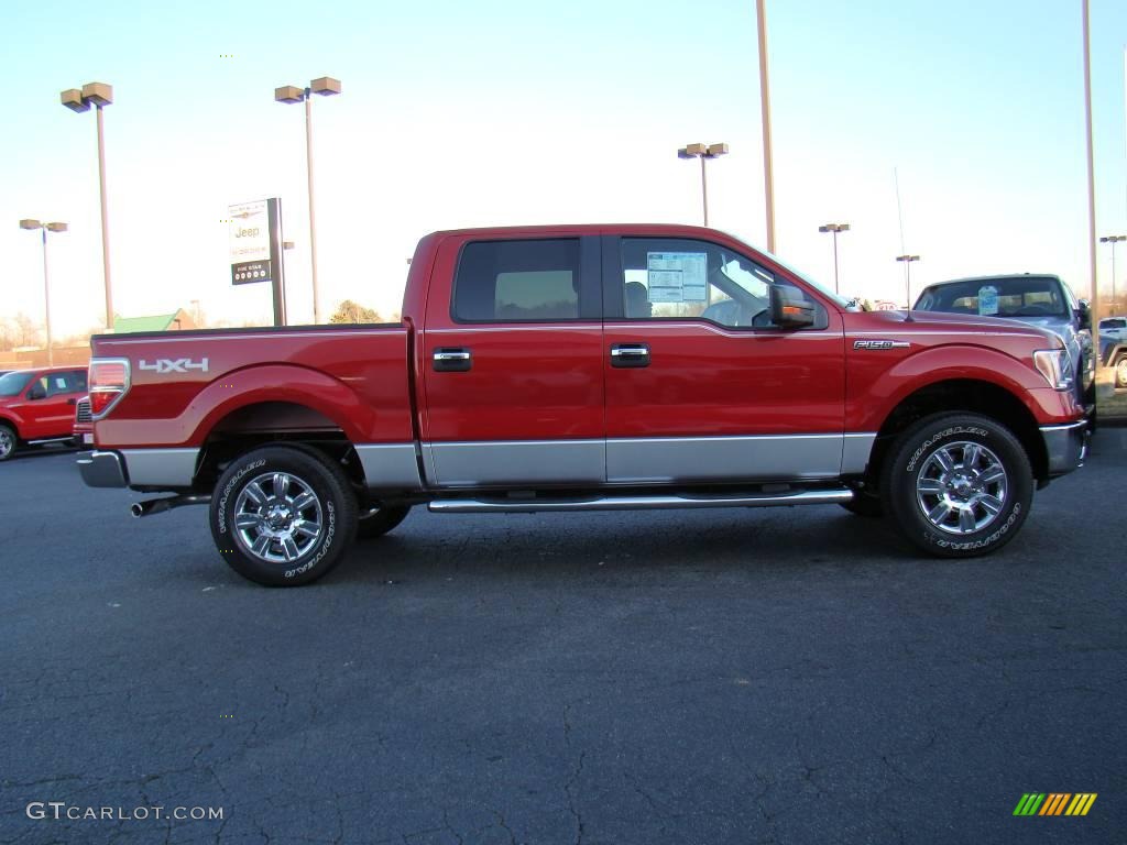 2010 F150 XLT SuperCrew 4x4 - Red Candy Metallic / Medium Stone photo #2