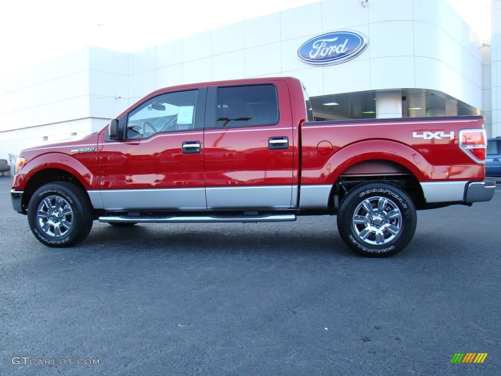 2010 F150 XLT SuperCrew 4x4 - Red Candy Metallic / Medium Stone photo #5