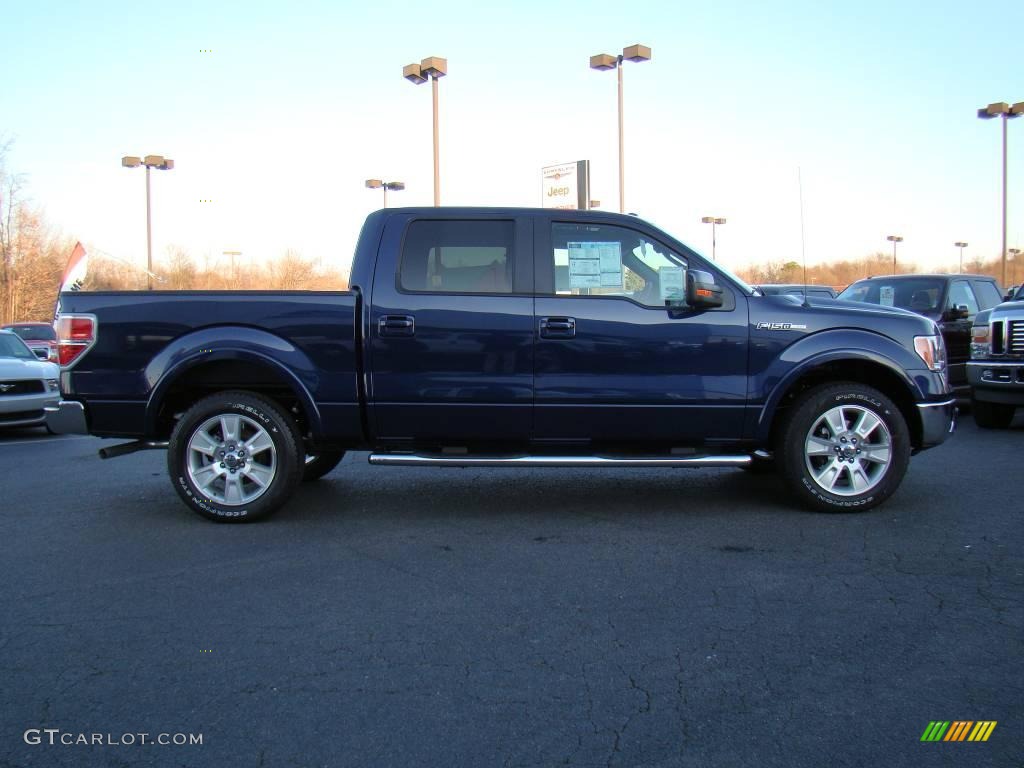 2010 F150 Lariat SuperCrew - Dark Blue Pearl Metallic / Black photo #2