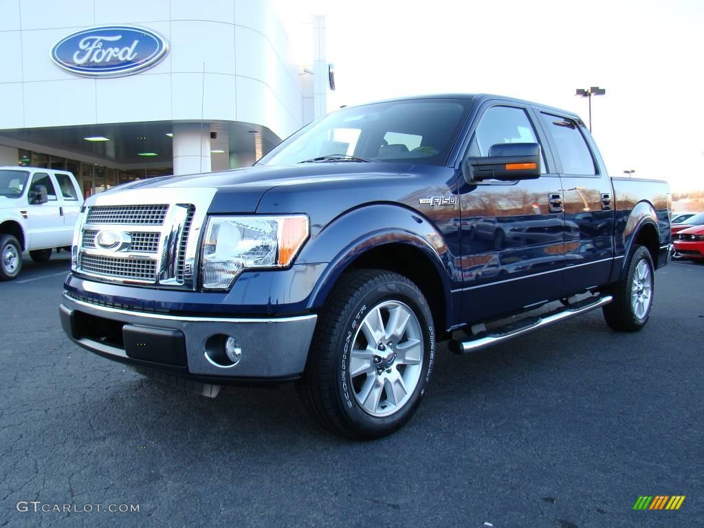 2010 F150 Lariat SuperCrew - Dark Blue Pearl Metallic / Black photo #6