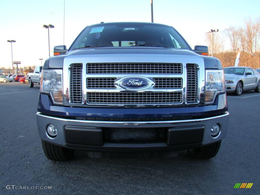 2010 F150 Lariat SuperCrew - Dark Blue Pearl Metallic / Black photo #7