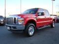 2010 Vermillion Red Ford F250 Super Duty Lariat Crew Cab 4x4  photo #6