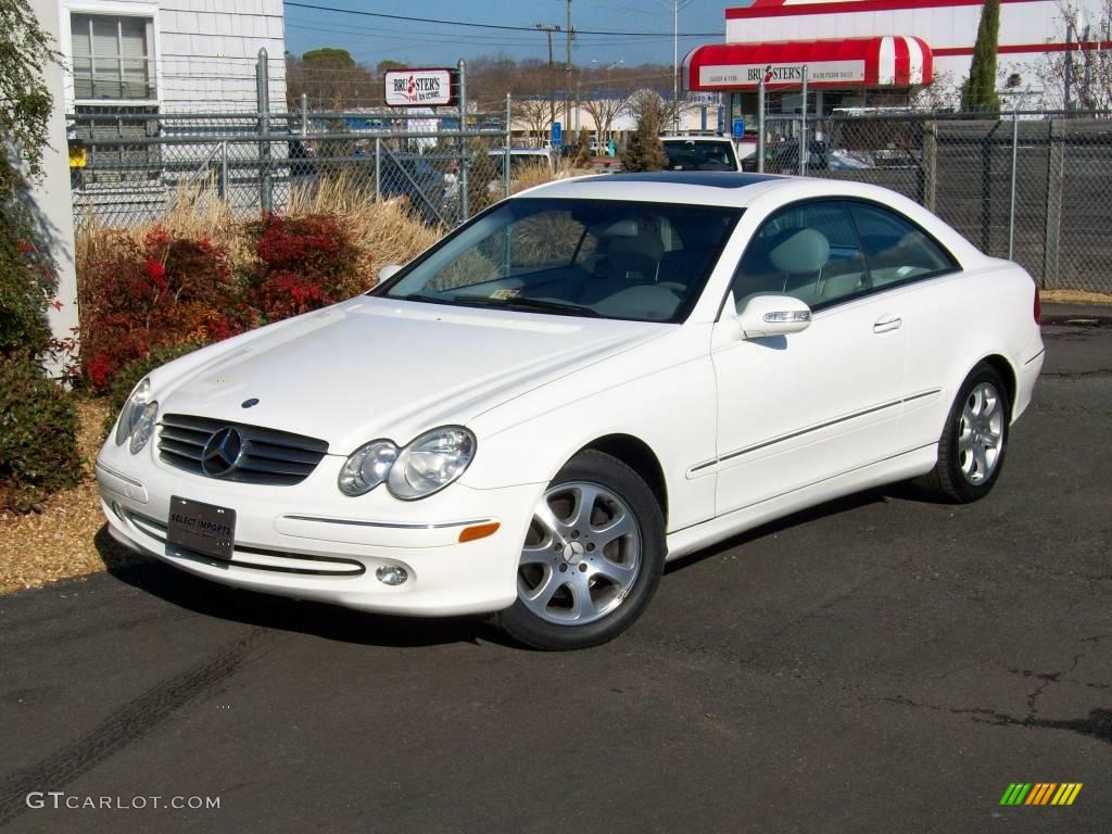 2004 CLK 320 Coupe - Alabaster White / Stone photo #1