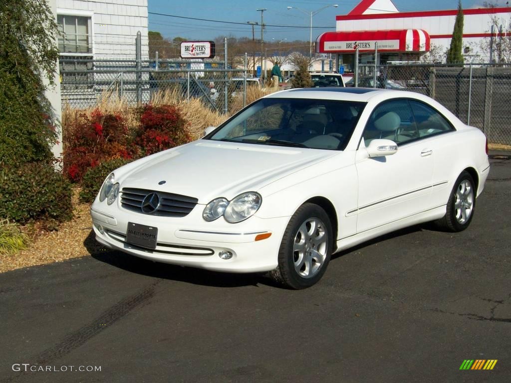 2004 CLK 320 Coupe - Alabaster White / Stone photo #2