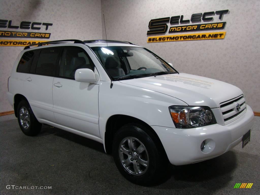 2004 Highlander V6 4WD - Super White / Ash photo #3