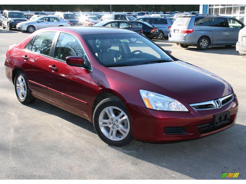 2006 Accord EX-L Sedan - Redondo Red Pearl / Gray photo #3