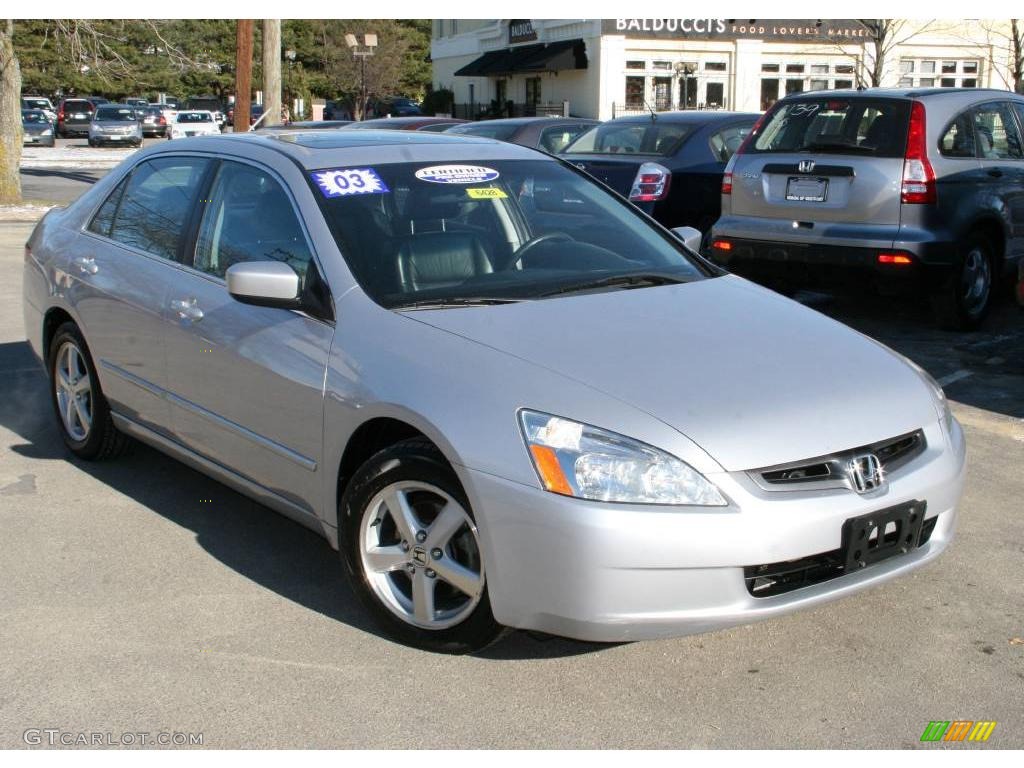 2003 Accord EX-L Sedan - Satin Silver Metallic / Black photo #3