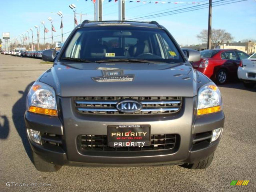 2008 Sportage EX V6 - Steel Silver Metallic / Black photo #7