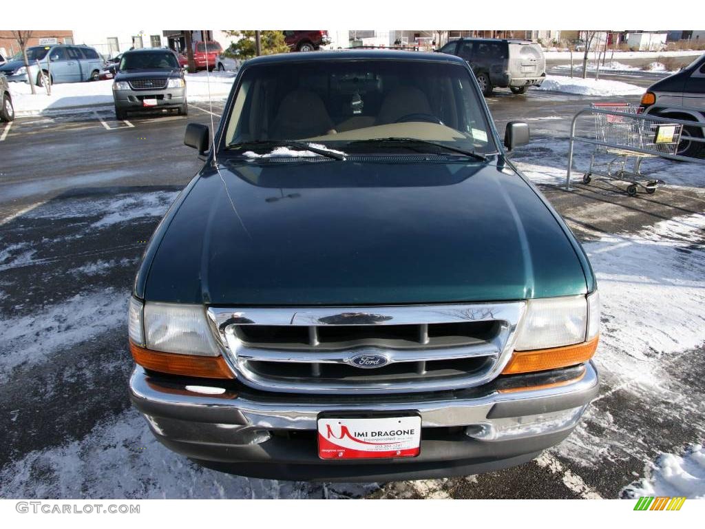 1998 Ranger XLT Extended Cab - Deep Emerald Green Metallic / Medium Prairie Tan photo #2