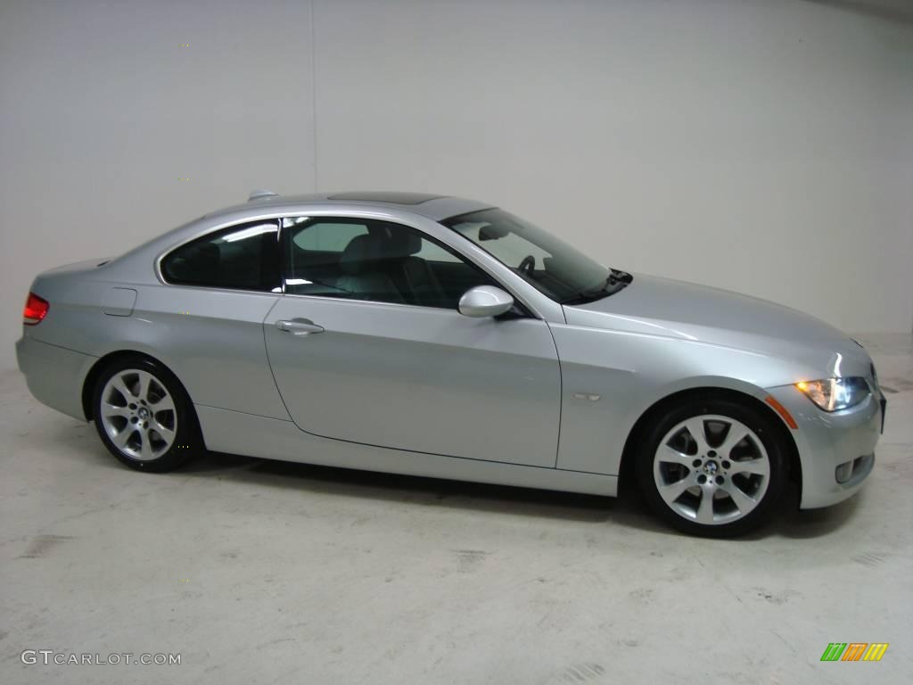 2007 3 Series 335i Coupe - Titanium Silver Metallic / Grey photo #2