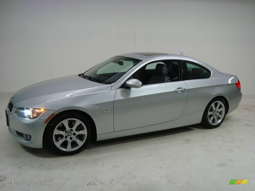2007 3 Series 335i Coupe - Titanium Silver Metallic / Grey photo #12