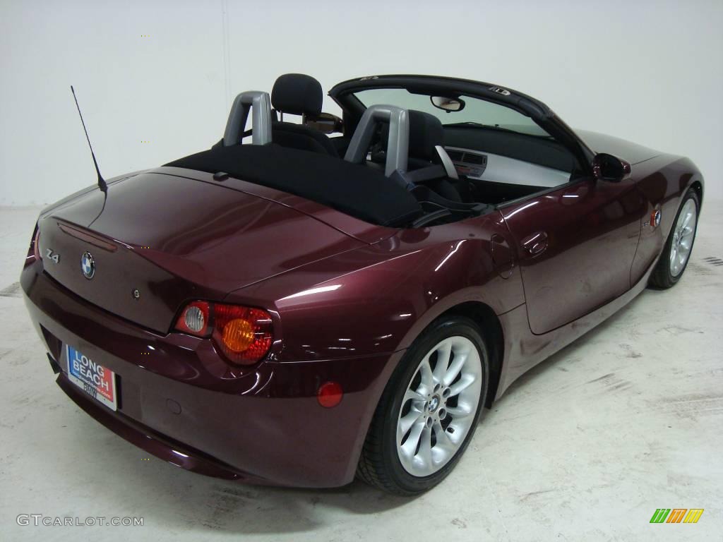 2003 Z4 2.5i Roadster - Merlot Red Metallic / Black photo #6