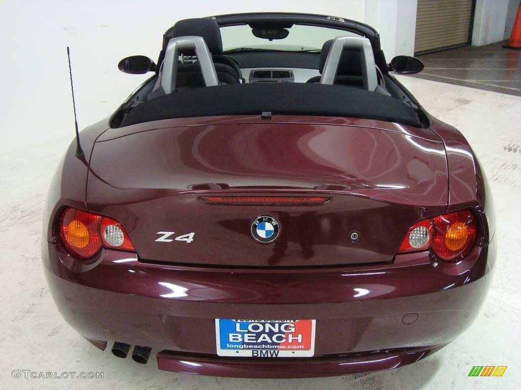 2003 Z4 2.5i Roadster - Merlot Red Metallic / Black photo #7