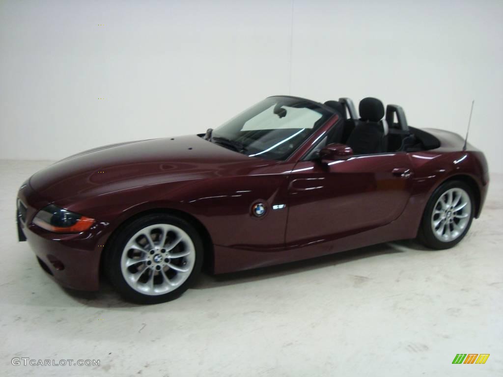 2003 Z4 2.5i Roadster - Merlot Red Metallic / Black photo #13