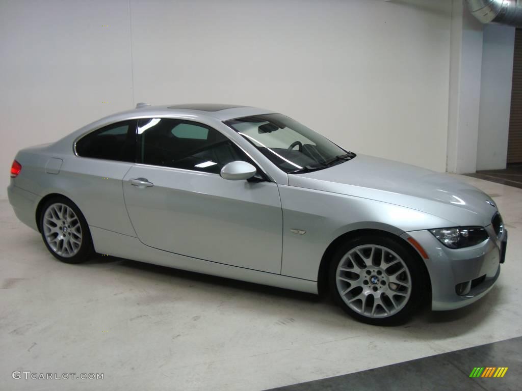 2007 3 Series 328i Coupe - Titanium Silver Metallic / Black photo #2