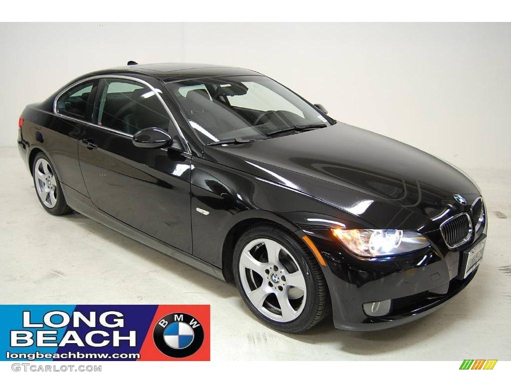 2008 3 Series 328i Coupe - Jet Black / Black photo #1