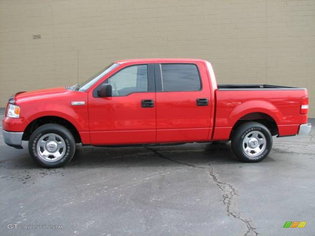 2005 F150 XLT SuperCrew - Bright Red / Tan photo #1