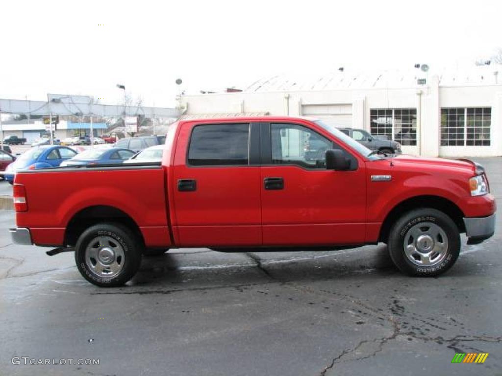 2005 F150 XLT SuperCrew - Bright Red / Tan photo #4