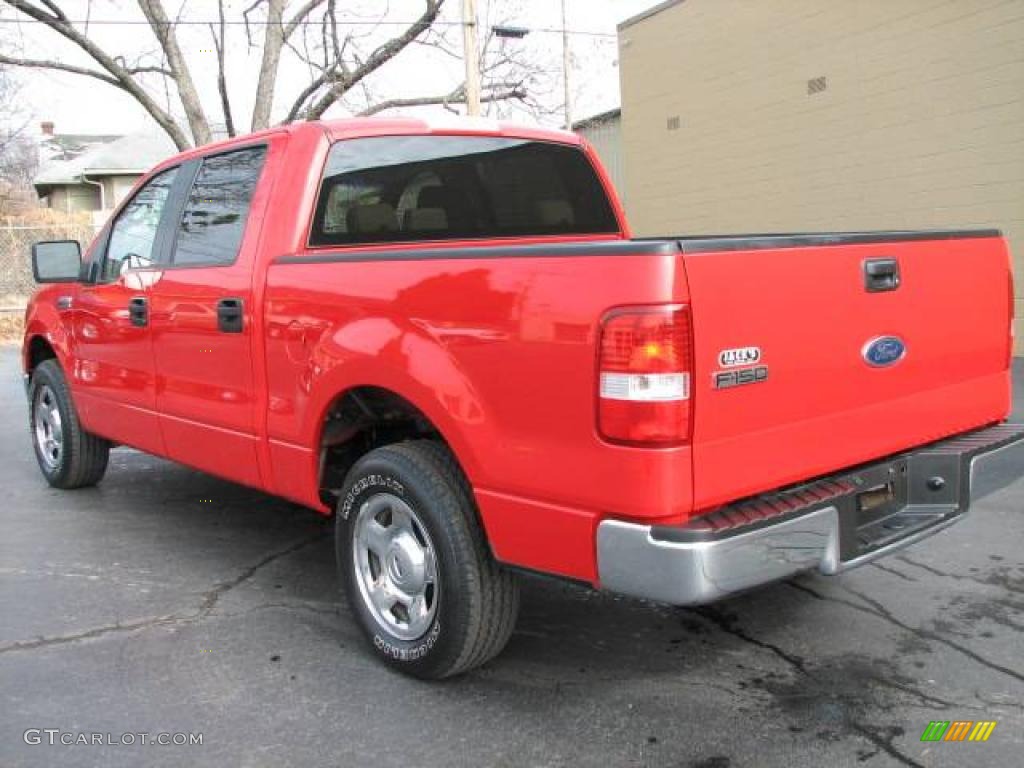 2005 F150 XLT SuperCrew - Bright Red / Tan photo #6