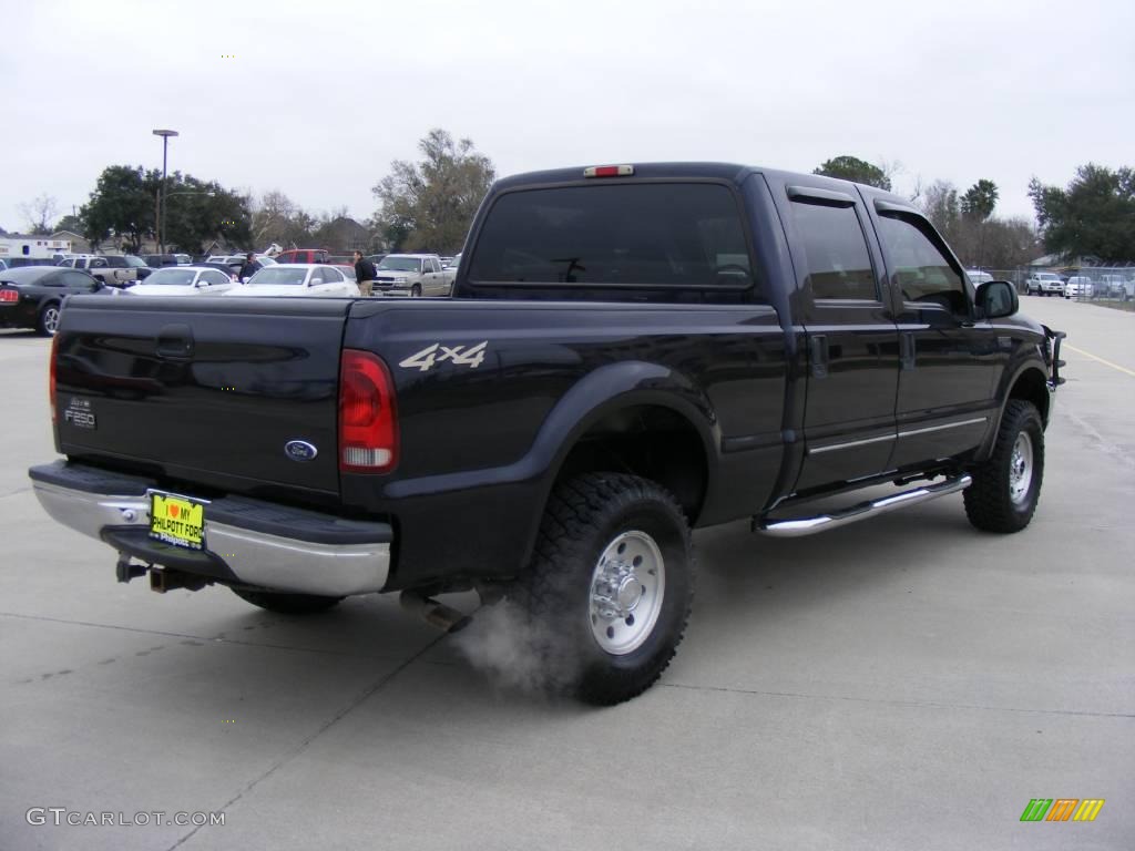 2000 F250 Super Duty XLT Crew Cab 4x4 - Deep Wedgewood Blue Metallic / Medium Parchment photo #3