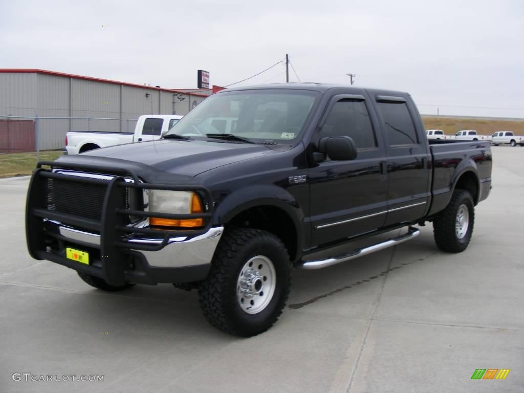 2000 F250 Super Duty XLT Crew Cab 4x4 - Deep Wedgewood Blue Metallic / Medium Parchment photo #7