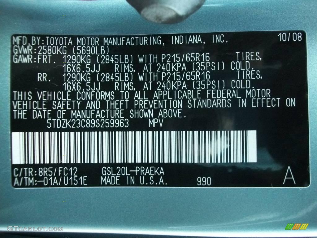 2009 Sienna LE - Blue Mirage Metallic / Stone photo #15