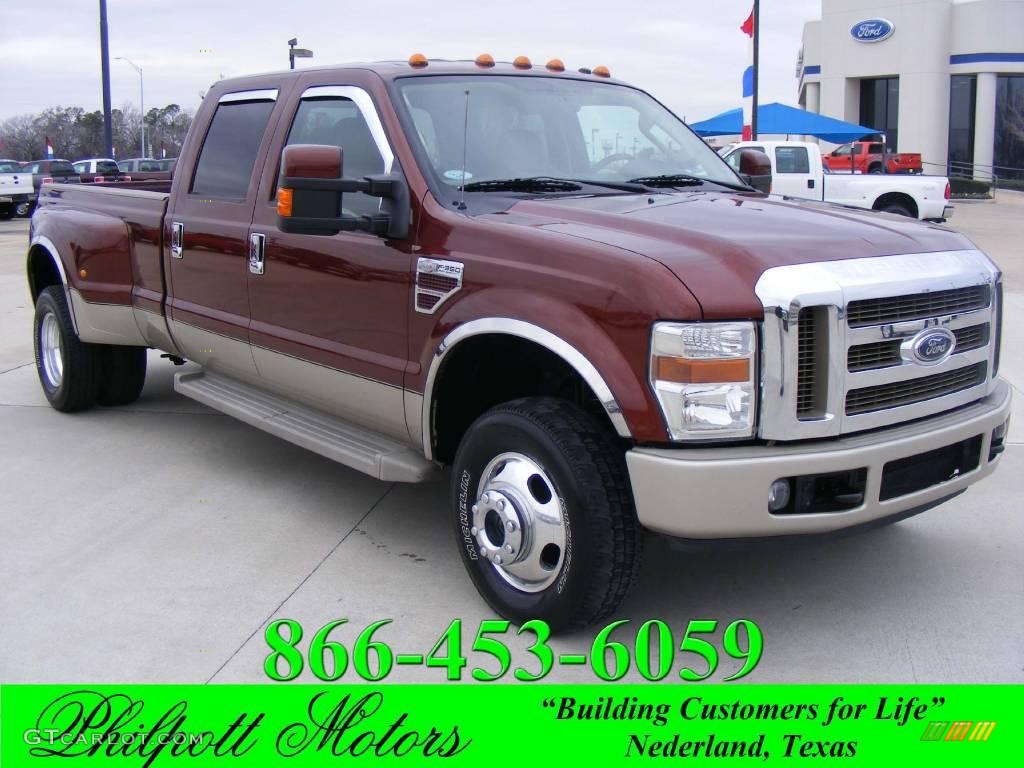 2008 F350 Super Duty King Ranch Crew Cab 4x4 Dually - Dark Toreador Red / Chaparral Brown photo #1