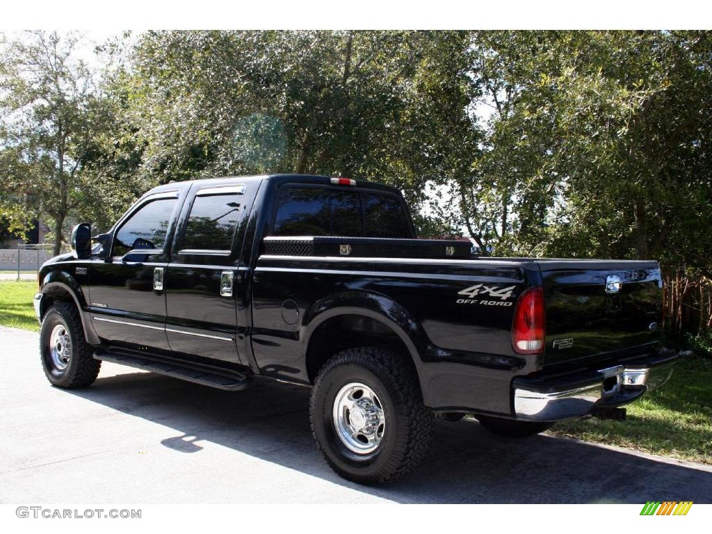 2000 F250 Super Duty Lariat Crew Cab 4x4 - Black / Medium Parchment photo #6