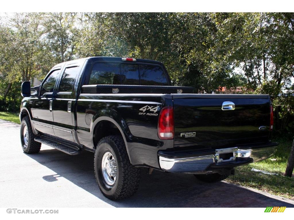 2000 F250 Super Duty Lariat Crew Cab 4x4 - Black / Medium Parchment photo #7