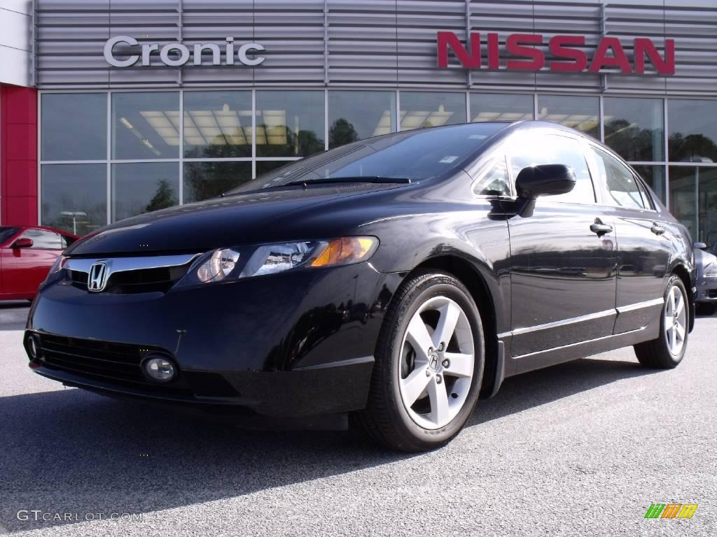 2007 Civic EX Sedan - Nighthawk Black Pearl / Gray photo #1