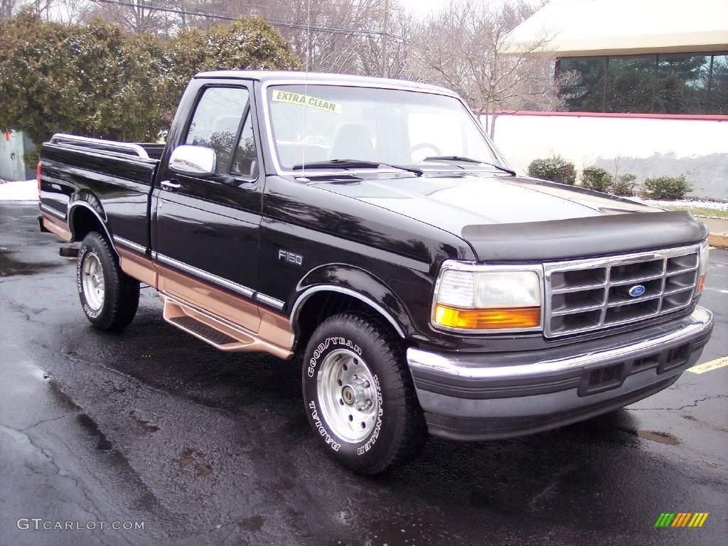 1995 F150 Eddie Bauer Regular Cab - Black / Beige photo #1