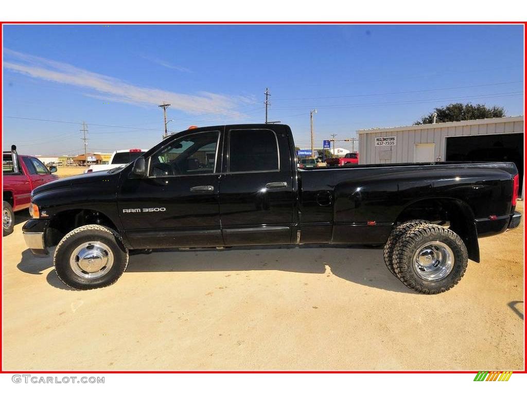 2005 Ram 3500 SLT Quad Cab 4x4 Dually - Black / Taupe photo #2
