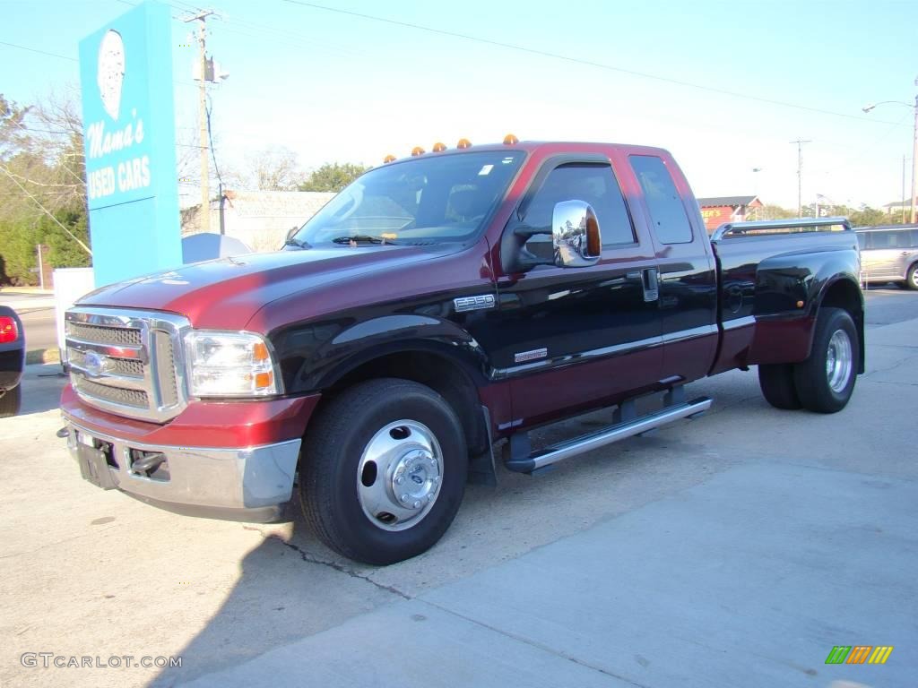 2005 F350 Super Duty Lariat SuperCab Dually - Dark Toreador Red Metallic / Medium Flint photo #4