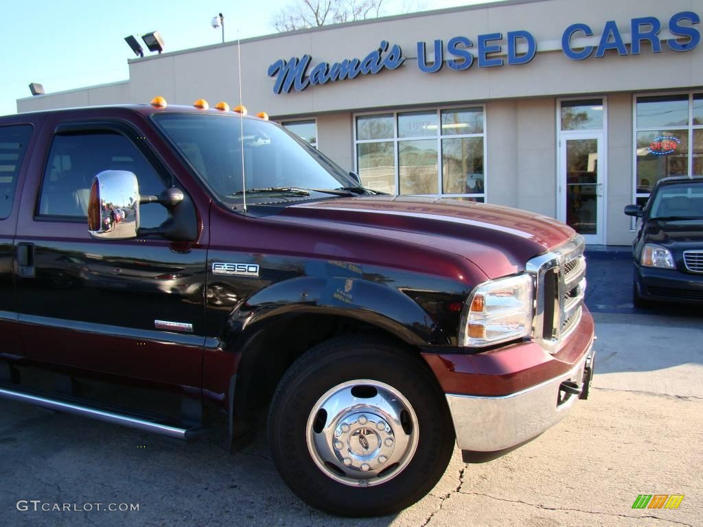 2005 F350 Super Duty Lariat SuperCab Dually - Dark Toreador Red Metallic / Medium Flint photo #28