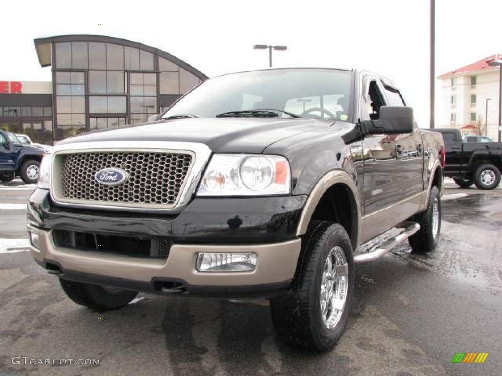 2004 F150 Lariat SuperCrew 4x4 - Black / Tan photo #2