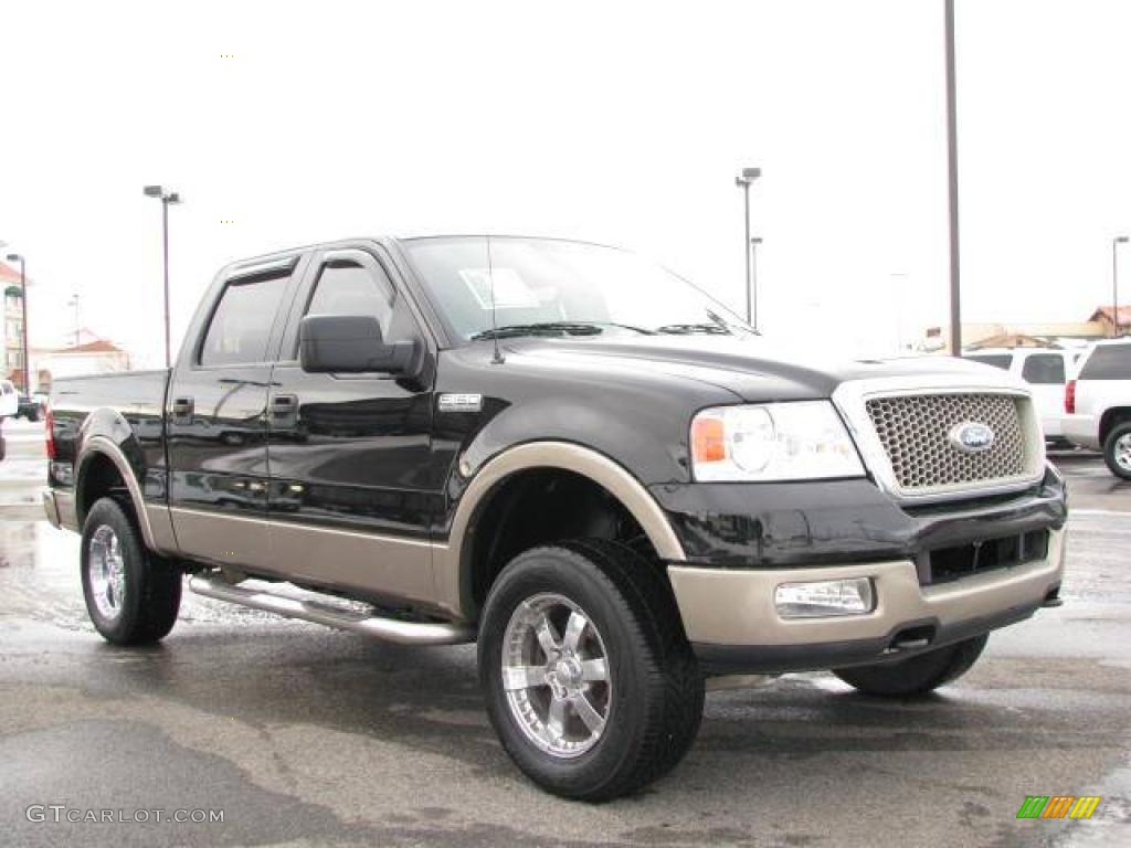 2004 F150 Lariat SuperCrew 4x4 - Black / Tan photo #4