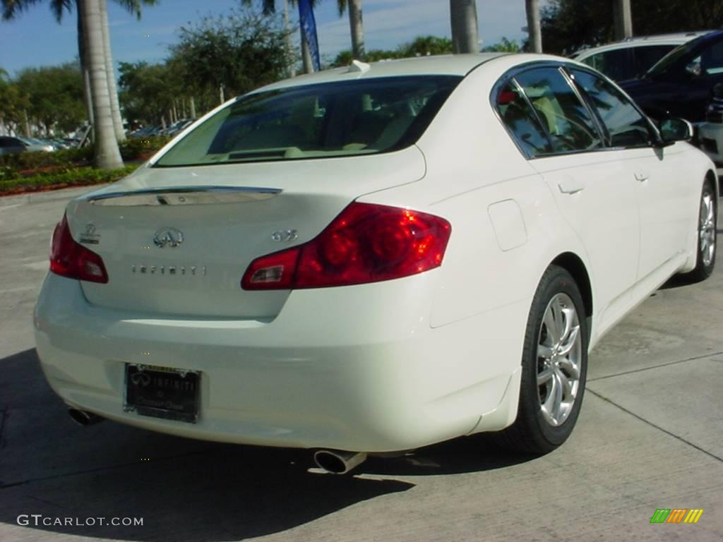 2008 G 35 Sedan - Ivory Pearl White / Wheat photo #3