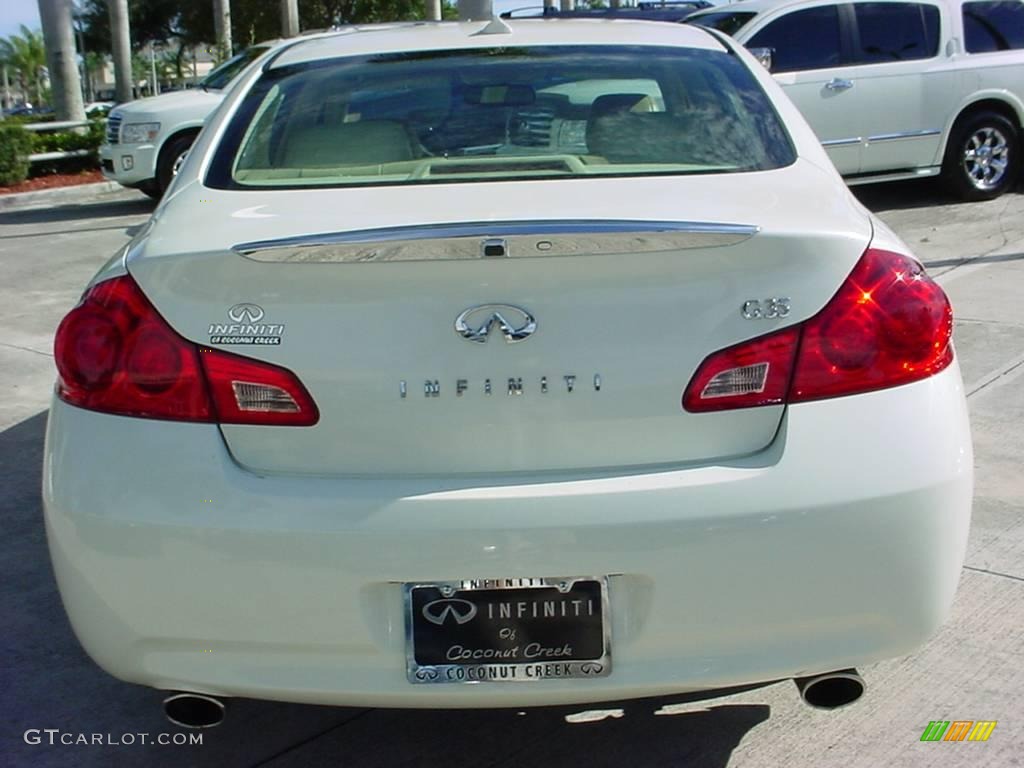 2008 G 35 Sedan - Ivory Pearl White / Wheat photo #4