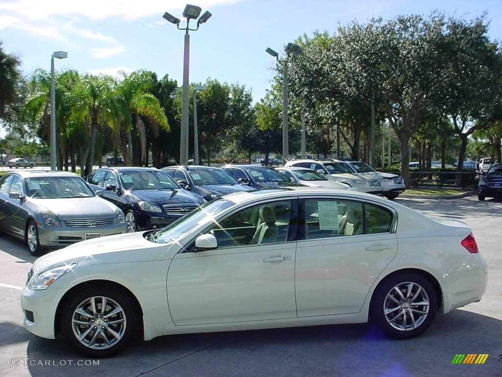 2008 G 35 Sedan - Ivory Pearl White / Wheat photo #6