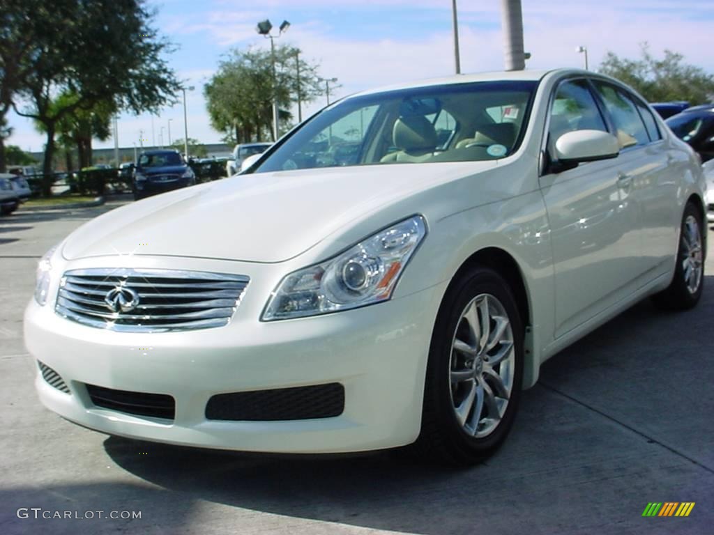 2008 G 35 Sedan - Ivory Pearl White / Wheat photo #7