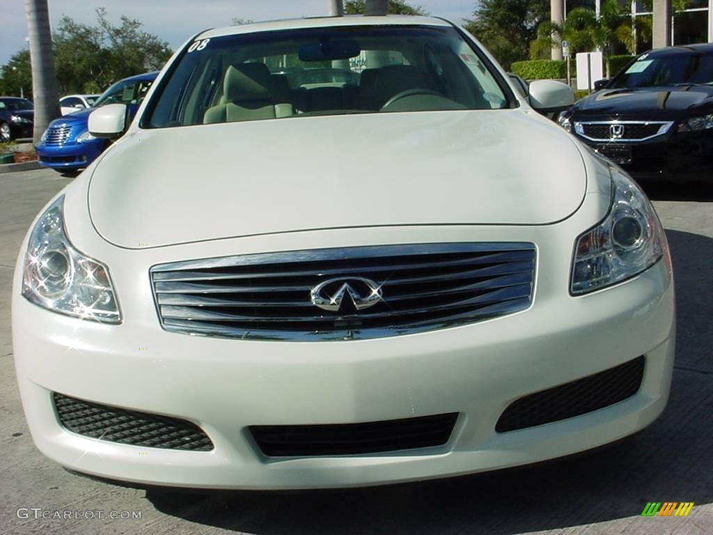 2008 G 35 Sedan - Ivory Pearl White / Wheat photo #8