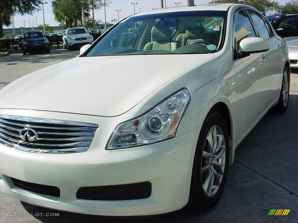 2008 G 35 Sedan - Ivory Pearl White / Wheat photo #9