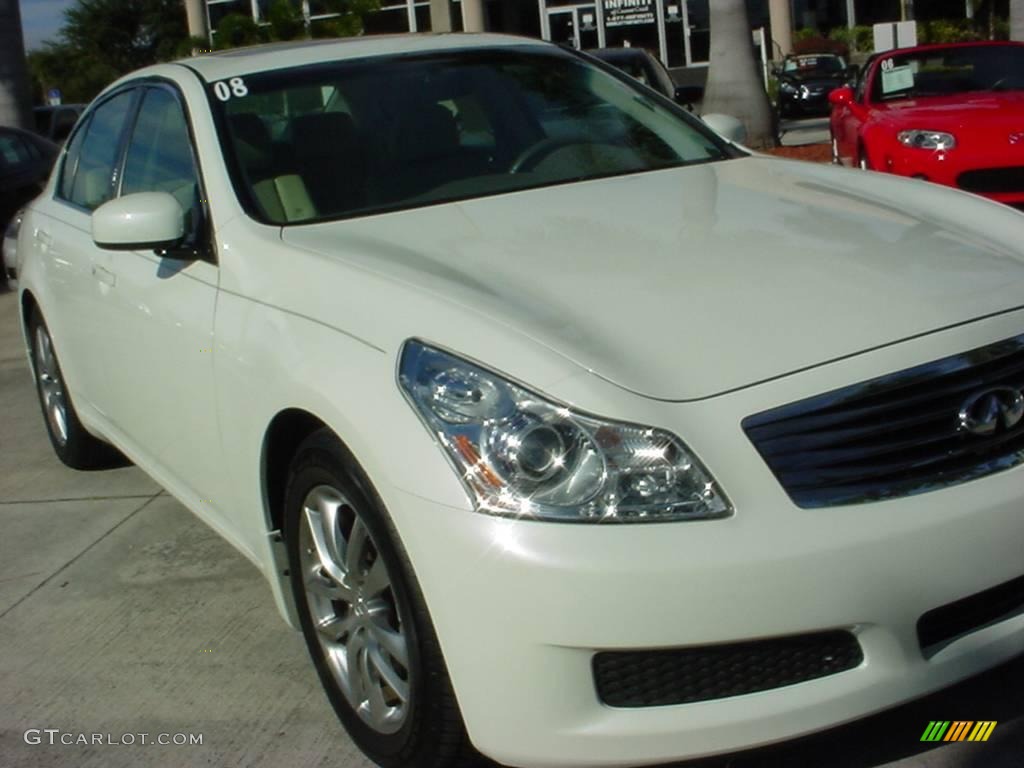 2008 G 35 Sedan - Ivory Pearl White / Wheat photo #10